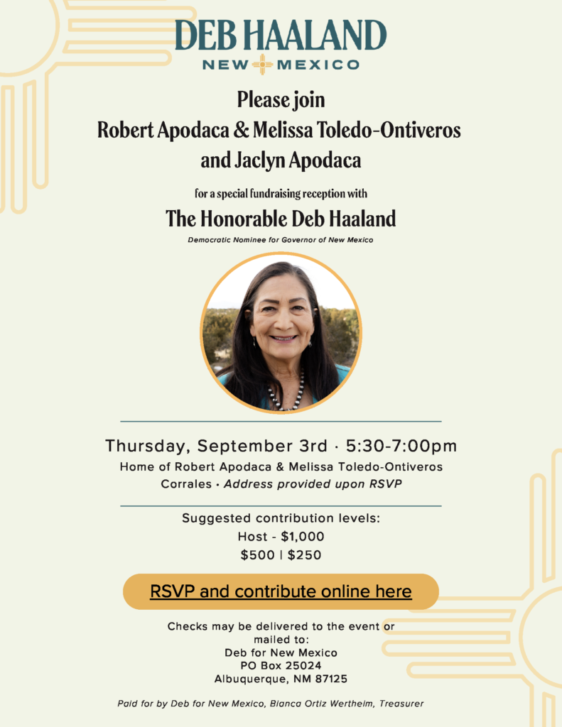 Special Fundraising Reception with the Honorable Deb Haaland for Governor
